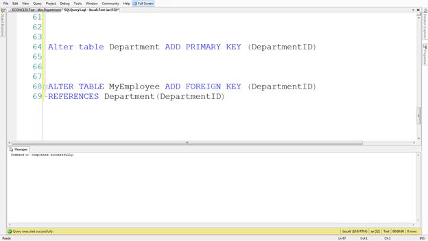 Create a primary key